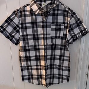 Crazy 8 Black and White Plaid Kids Button Down Shirt